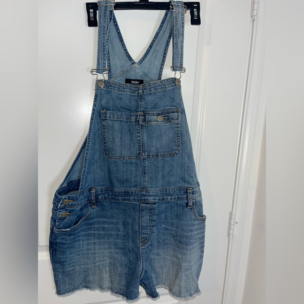 Mossimo Denim Shorts Retro EmbroiderPockets Adjustable Urban Chic Overalls SzXXL